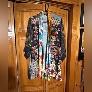 John Mark Multicolor Boho Patchwork Kimono
